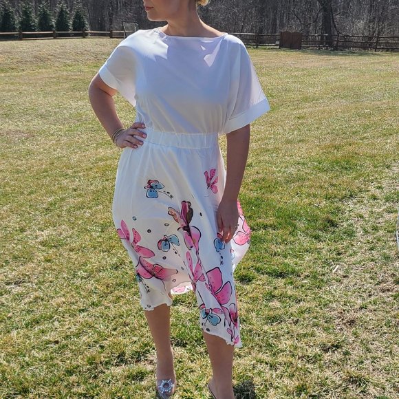 BRAND NEW WHITE  PINK FLORAL DRESS - Picture 8 of 13